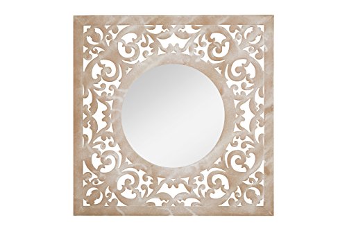 La Hacienda Square Stone Effect Mirror, Beige, 60 x 60 mm - Maison & Cuisine en promo à 30.92€