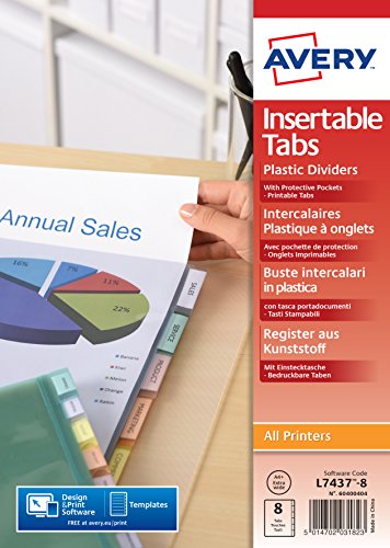 Avery 60400404 Buste Intercalari A4 con 8 Tasti... - Auto & Moto en promo à 3.73€