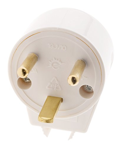 Fiche mâle 20A coudée 2 P+T - blanc - Zenitech en promo à 2,90€ (-71%) sur Amazon FR