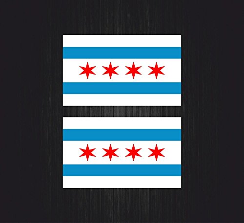 2x Self-Adhesive Flag Sticker Car Bike Car Auto Chicago USA - Auto & Moto Amazon Royaume-Uni à 2.39€