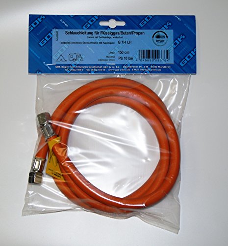 'GOK Tuyau de Gaz 150 cm 2 x connexion G 1/4 gauche - Jardin & Extérieur Amazon France à 19.90€