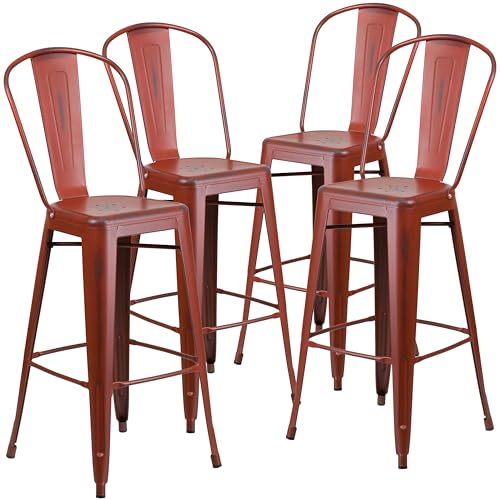 Flash Furniture Lot de 4 tabourets de Bar en métal Vieilli... - Maison & Cuisine Amazon France à 141.08€