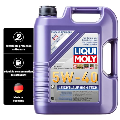 LIQUI MOLY Leichtlauf High Tech 5W-40, 5 L, Technologie de... - Auto & Moto Amazon France à 37.90€