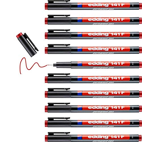 edding 141 F Feutre permanent - rouge - 10 stylos - pointe... en promo à 9,38€ (-54%) sur Amazon FR