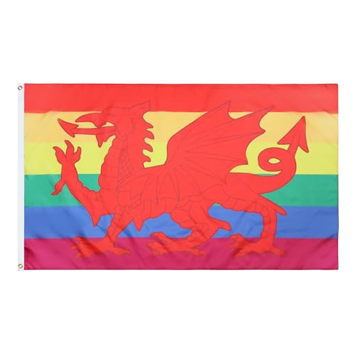 AZ FLAG - Wales Rainbow Weles Dragon Flag - 3x5 Ft - 100D... - Amazon Royaume-Uni à 5.99€