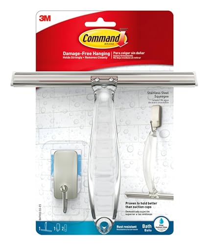 Command Stainless Steel Shower Squeegee and Satin Nickel... - Maison & Cuisine en promo à 3.74€