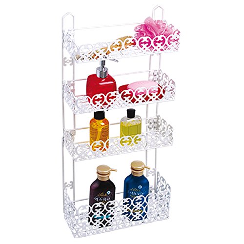 MSV Etagère de Douche 4 Niveaux à Fixer Agadir Blanc - Bricolage & Outils Amazon France à 18.20€