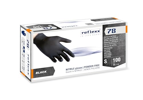 Reflexx R78 Nitrilhandschuhe, Puderfrei, Größe S, Schwarz... - Amazon Germany à 5.09€