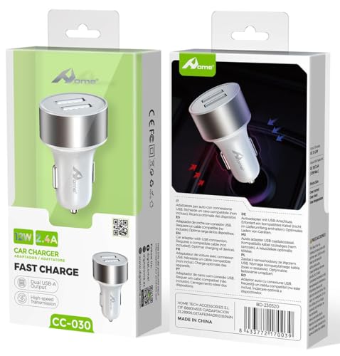 Chargeur Allume-Cigare USB, Home Adaptateur USB 2.4A/1.0A... en promo à 8,65€ (-42%) sur Amazon FR