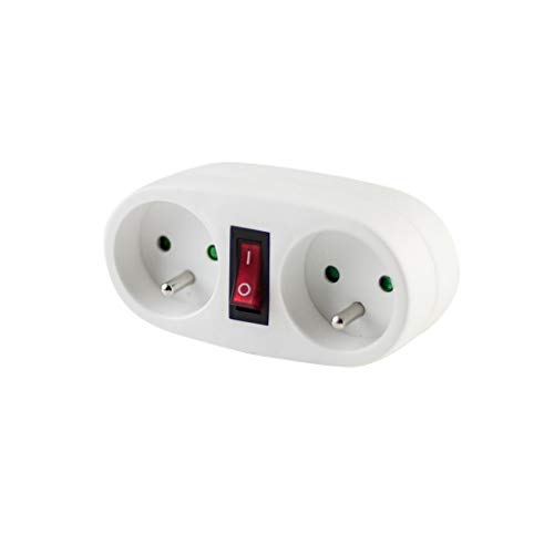 Biplite Domino 2x16A 3500W avec Interrupteur - Blanc... - Maison & Cuisine Amazon France à 3.27€