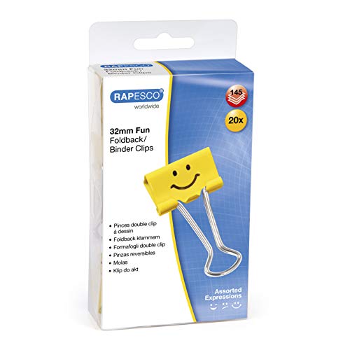 Rapesco 1354 Pinces à Double Clip Drôles 32 mm, Jaune, Lot... - Bricolage & Outils en promo à 4.20€