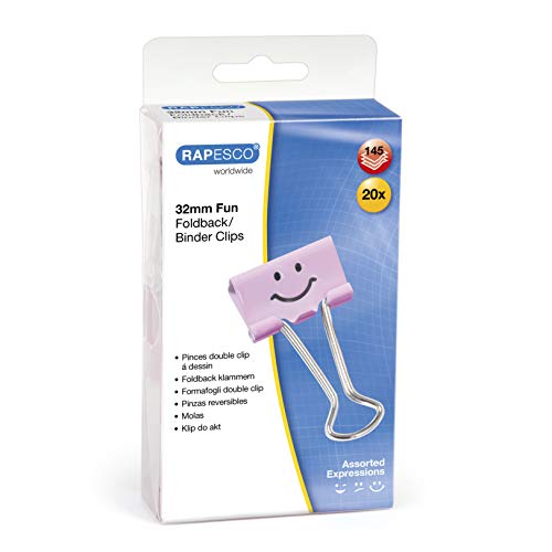 Rapesco 1352 32 mm Fun Foldback Clips, Candy Pink, Pack of... - Fournitures Bureau Amazon Royaume-Uni à 7.63€