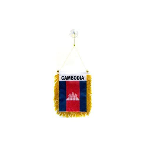 AZ FLAG - Cambodia Mini Banner - 6'' x 4'' - 100% Polyester... - Auto & Moto Amazon Royaume-Uni à 2.21€