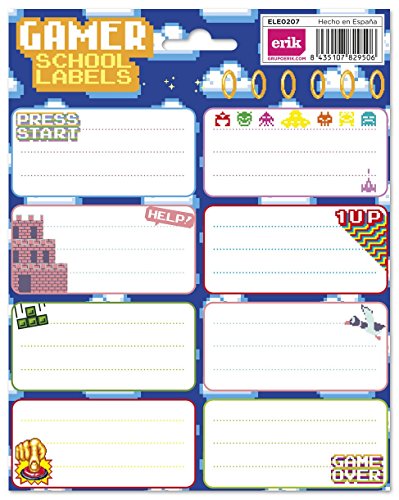 Grupo Erik Editores Gamer - Etiquetas gr, 15.8 x 20 cm - Toys & Games Amazon Spain à 3.01€