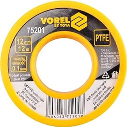 VOREL 75201-ptfe Ruban 12mx12mm x 0,1 mm - Bricolage & Outils en promo à 0.88€