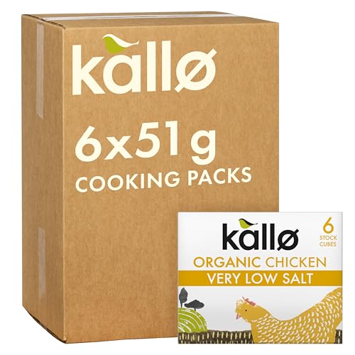 Kallo Organic Very Low Salt Chicken 6 Stock Cubes, 48g - Épicerie Amazon Royaume-Uni à 1.00€