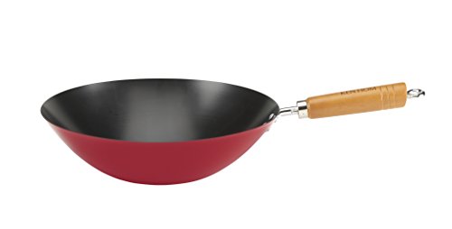 Profino – 31 cm Non-Stick Carbon Steel Wok – Rot lackiert... - Deal du jour à 7.93€
