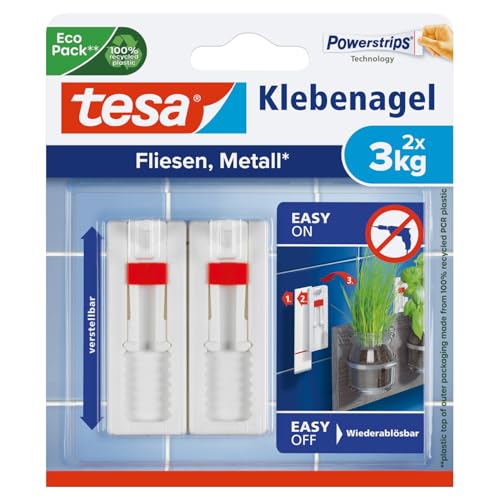 tesa Adjustable Adhesive Nail for Tiles & Metal 3kg - Maison & Cuisine Amazon Italie à 7.00€