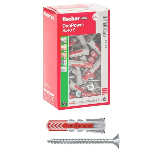 Fischer 537647 Chevilles avec vis DuoPower 8 x 40 mm pour... - Bricolage & Outils Amazon France à 14.43€