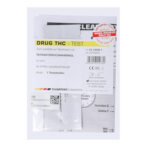 CLEARTEST 9746250 Droga-Test, Tetrahydrocannabiol, Thc - Musique & Instruments Amazon Italie à 7.55€