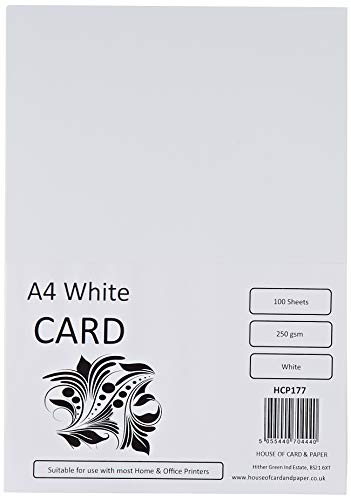 House of Card & Paper A4 250 gsm Card - White (Pack of 100... - Fournitures Bureau Amazon Royaume-Uni à 10.99€
