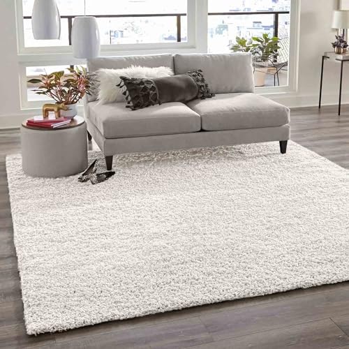 VIMODA Teppich Prime Shaggy Hochflor Einfarbig Weiss Creme... - Maison & Cuisine Amazon Allemagne à 29.99€