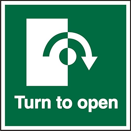 Seco Turn to Open - Clockwise Arrow Sign, 100mm x 100mm... - Amazon Espagne à 6.75€