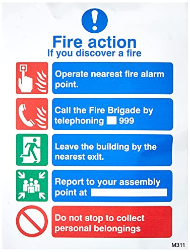 Seco Fire Action - If You Discover A Fire Sign, 150mm x... - Home & Kitchen Amazon UK à 2.39€