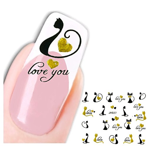 JUSTFOX - 3D Nagel Sticker Fuß Katze Love Cat Aufkleber... - Beauté & Parfums Amazon Allemagne à 1.49€