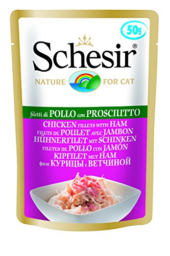 Schesir 0103207 Cat - Filetto per polli con prosciutto, 50 g - Animalerie Amazon Italie à 1.17€