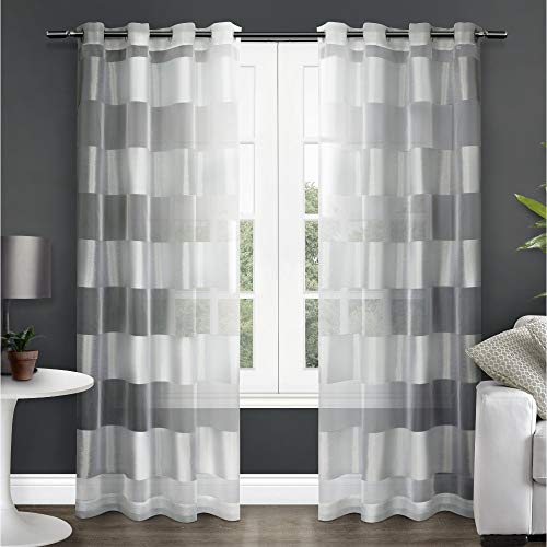 Exclusive Home Navarro gestreift Sheer Tülle Top Fenster... - Bon plan à 11.73€