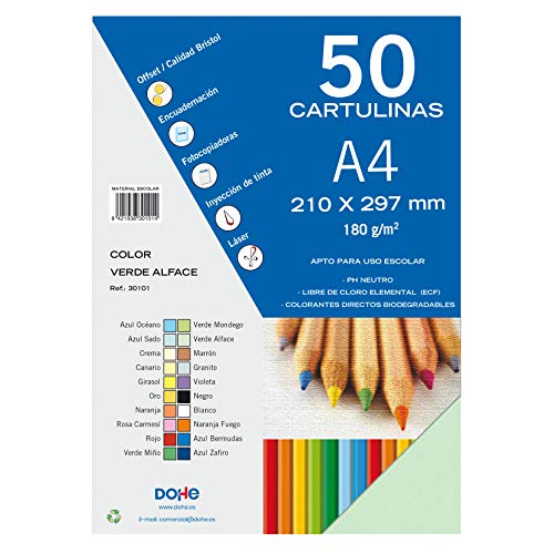 Dohe - Cartulinas A4 Verde Alface para Manualidades e... - Auto & Moto Amazon Espagne à 3.29€