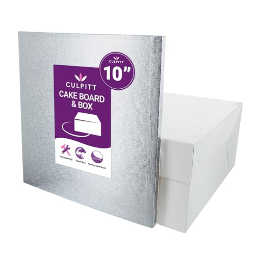 Culpitt 10" Square Silver Cake Drum Board & White Cake Box... - Maison & Cuisine Amazon Royaume-Uni à 4.59€