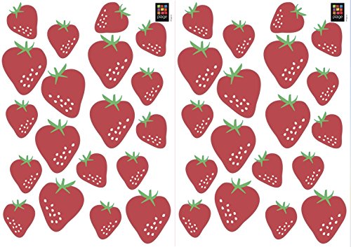 PLAGE Wandaufkleber-Erdbeeren, 2 Blätter 29,7 x 21 cm... - Maison & Cuisine en promo à 5.06€