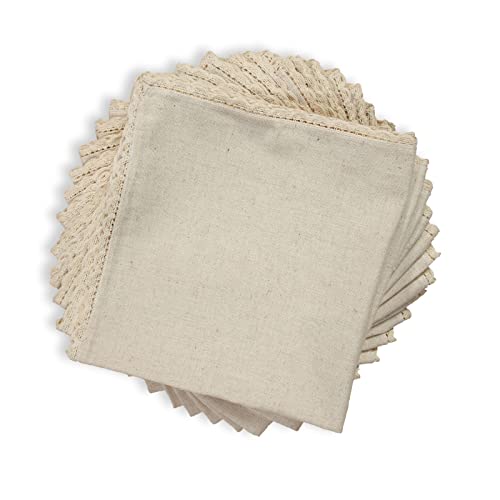 Serviette en lin et coton ajourées 51 x 51 cm, Tissu, Flax... - Maison & Cuisine Amazon France à 16.06€