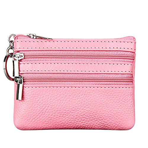 Monedero de Cuero Genuino para Mujer con Llavero, Pink... - Amazon Espagne à 5.18€