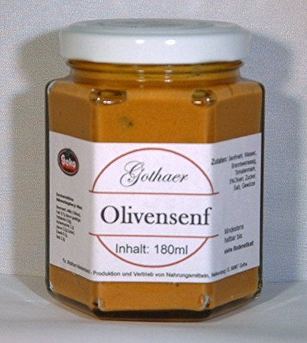 Original Gothaer Oliven-Senf im Sechseckglas a´180ml - Épicerie Amazon Allemagne à 2.40€