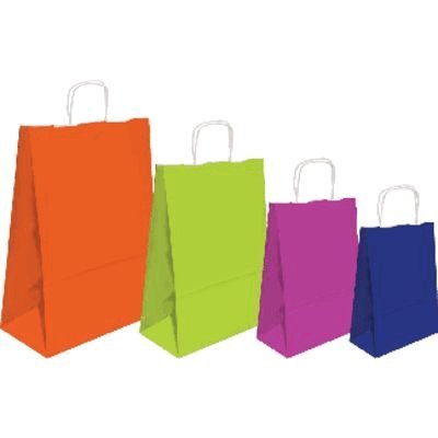 Bolsas de papel fucsia con asas 35x40x14 mm (25 unidades) - Fournitures Bureau en promo à 2.00€