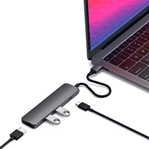 SATECHI 4-in-1 USB-C Hub Slim Classic Multiport Adapter... en promo sur Amazon