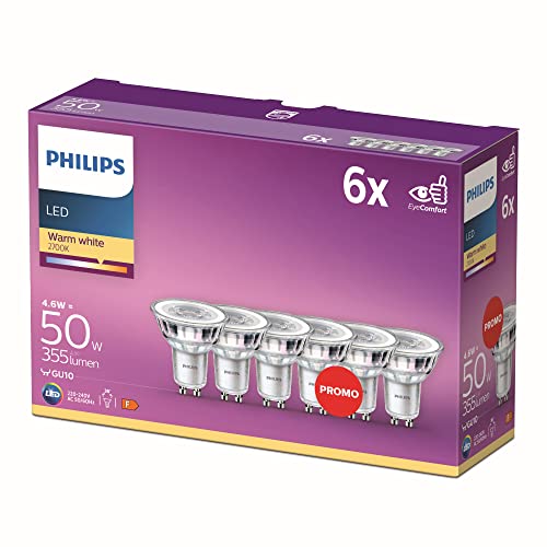 Philips LED Classic GU10 Lampen 6-er Pack (50 W), Reflektor... - Maison & Cuisine Amazon Allemagne à 10.49€
