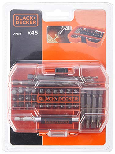 BLACK+DECKER A7235-XJ Drill Set - Orange (45-Piece) - Home & Kitchen Amazon UK à 14.99€
