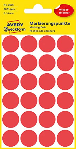 Avery Zweckform étiquette 18 mm marquage rouge point... en promo à 3,09€ (-52%) sur Amazon FR