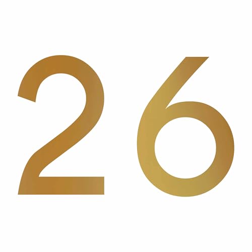 Zahlenaufkleber Nummer 26 in gold, 10 cm, Aufkleber in... - Fournitures Bureau Amazon Allemagne à 1.99€