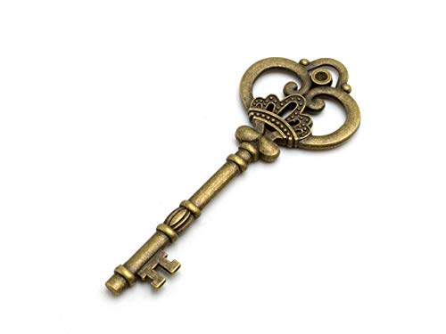 Grande Clé dans Antique Bronze avec motif couronne de... - Bricolage & Outils en promo à 2.48€