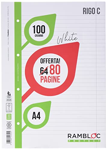 RAMBLOC Cf80ricambio Bianco A4 100gr Rigo C - High-Tech & Électronique Amazon Italie à 1.40€