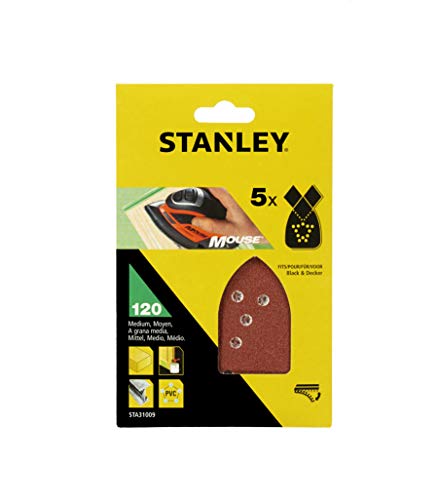 STANLEY - 5 Feuilles Abrasifs Grain 120 - STA31009-XJ - Bricolage & Outils Amazon France à 2.36€