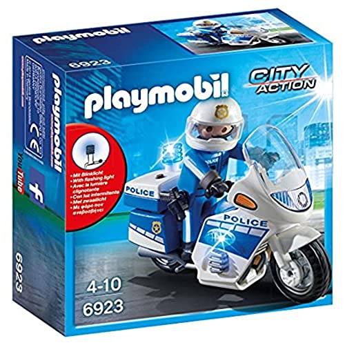 PLAYMOBIL City Action 6923 Policía con Moto y Luces LED, A... en promo sur Amazon