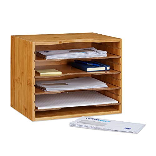 Relaxdays Bamboo File Holder, Size: 26.5 x 33.5 x 24.5 cm... - Home & Kitchen Amazon UK à 19.99€