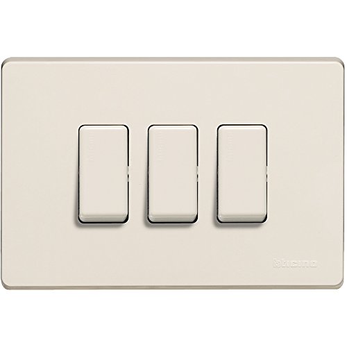 BTicino Magic Plate 3 Seater, white, 503/3/R/F - Maison & Cuisine en promo à 2.04€