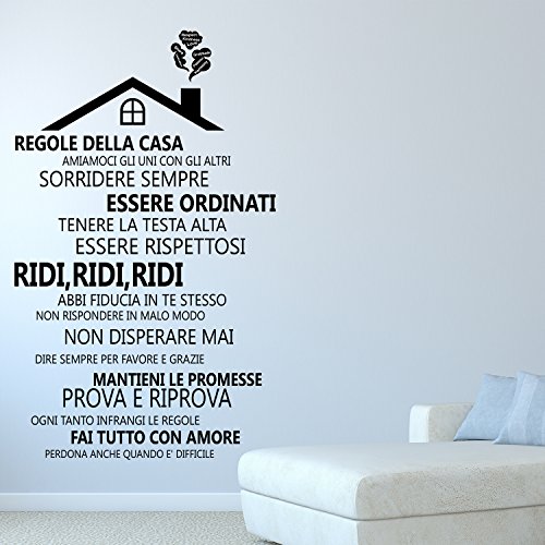 Wallflexi Wall Stickers "House Rules 2 - Italian" Wall Door... - Maison & Cuisine en promo à 7.95€